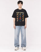 Mockup Boxy Heavyweight Tee Black male full-body 01