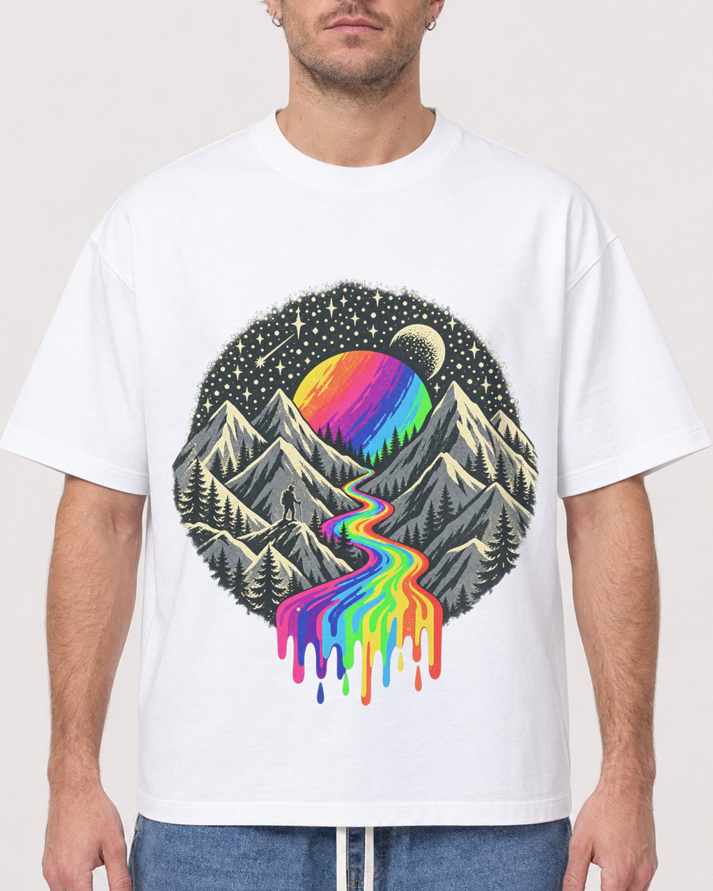 Mockup Boxy Heavyweight Tee White male close-up 08