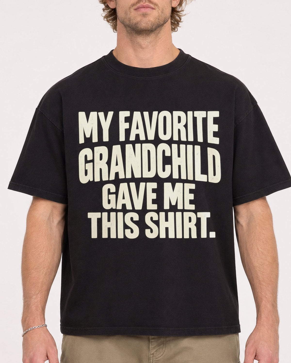 Mockup Boxy Heavyweight Tee Black male close-up 28