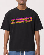 Mockup Boxy Heavyweight Tee Black male close-up 15
