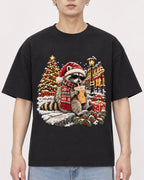 Mockup Boxy Heavyweight Tee Black male close-up 01