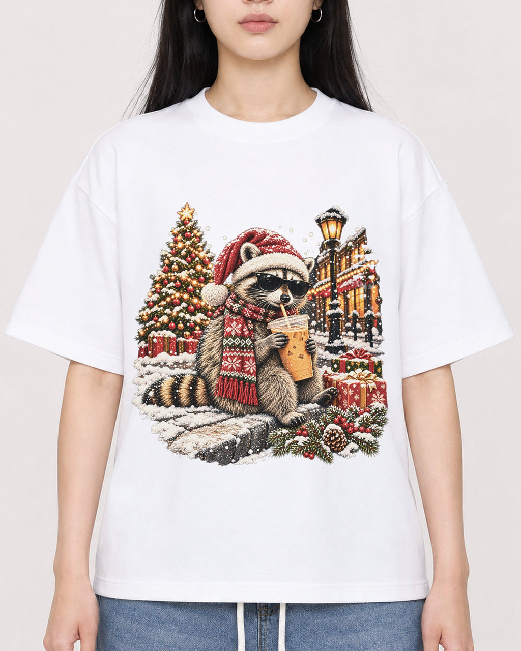 Mockup Boxy Heavyweight Tee White female close-up 01