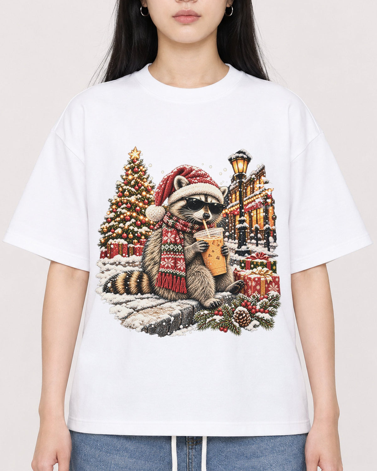 Mockup Boxy Heavyweight Tee White female close-up 01