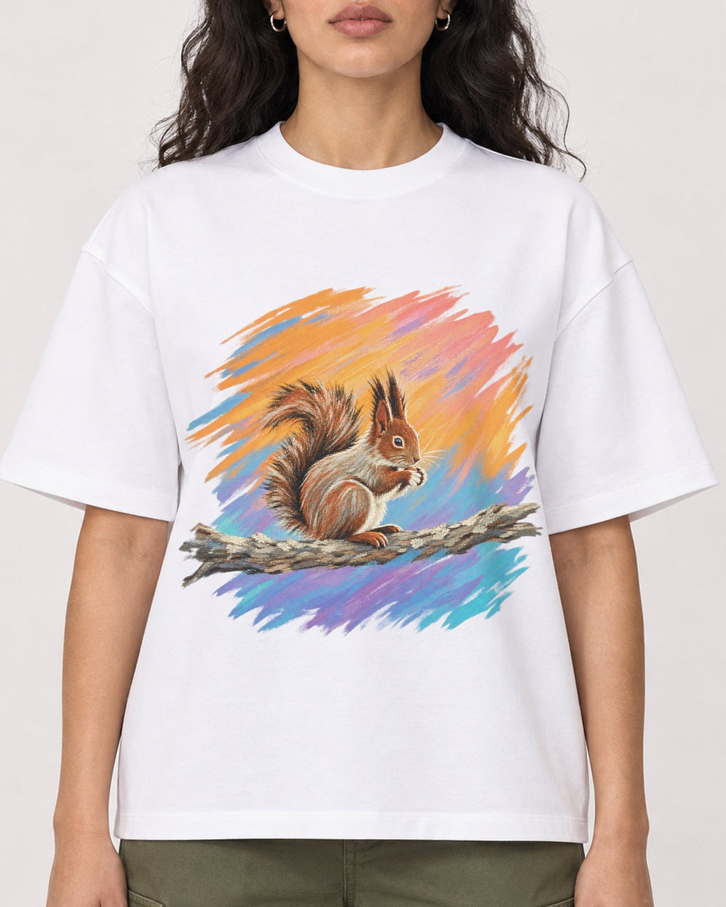 Mockup Boxy Heavyweight Tee White female close-up 07