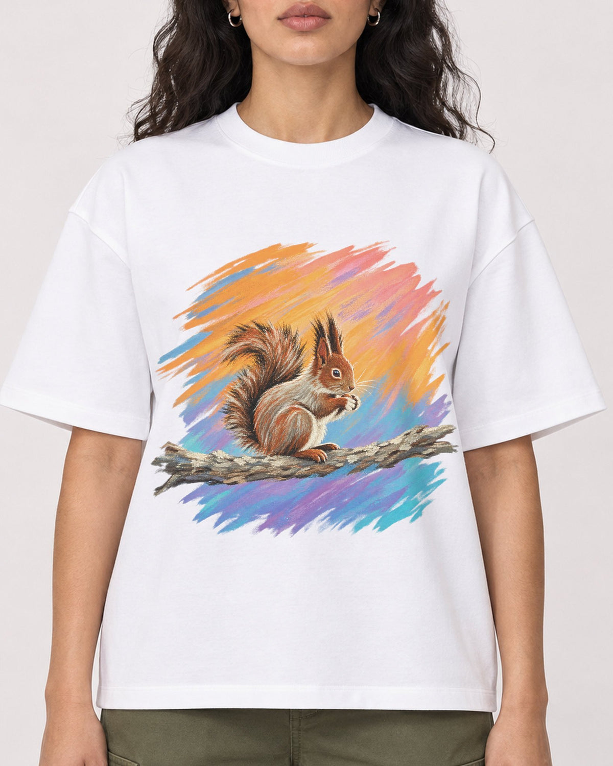 Mockup Boxy Heavyweight Tee White female close-up 07