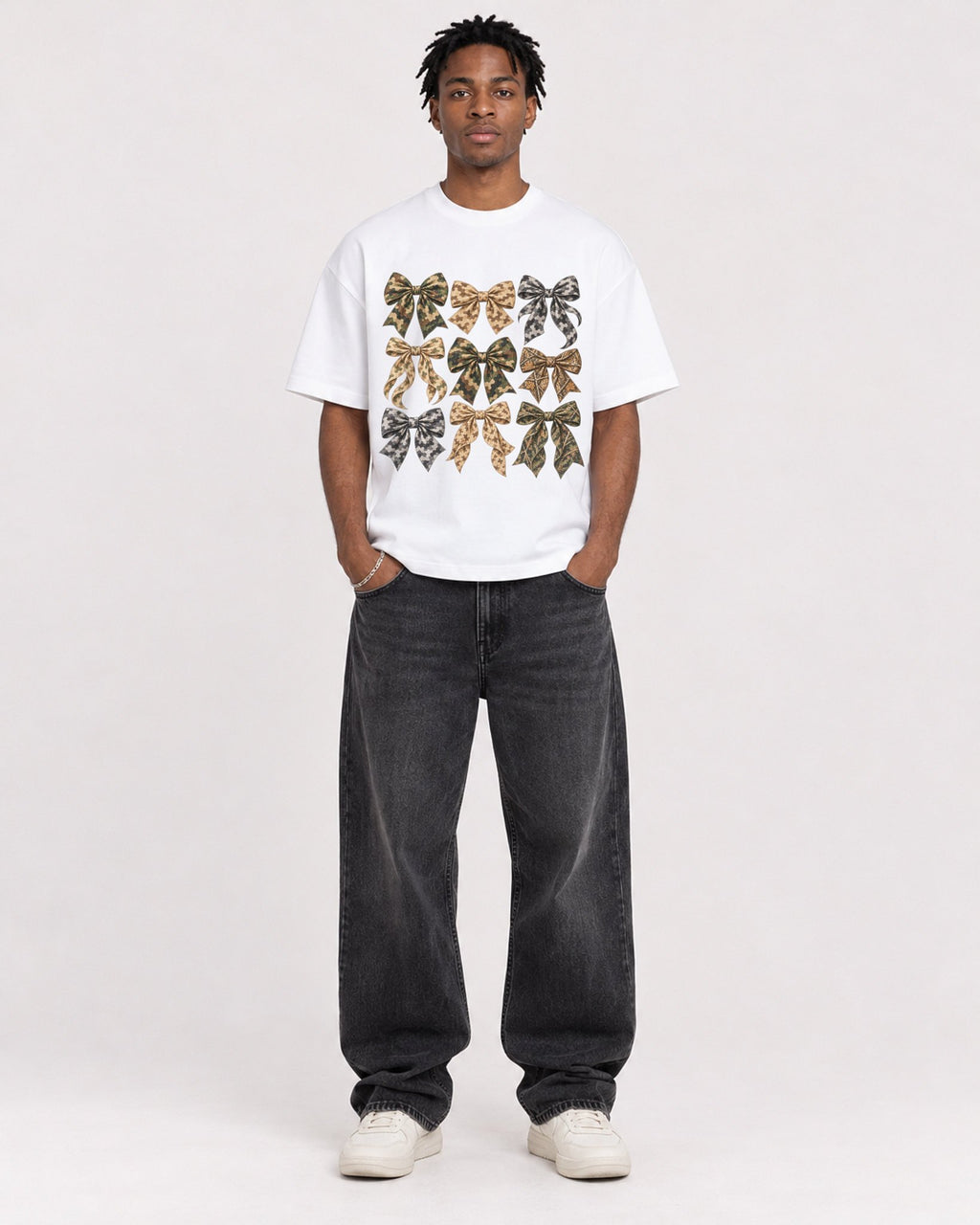 Mockup Boxy Heavyweight Tee White male full-body 05