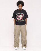 Mockup Boxy Heavyweight Tee Black female full-body 14