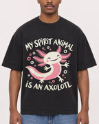 Mockup Boxy Heavyweight Tee Black male close-up 14