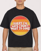 Mockup Boxy Heavyweight Tee Black male close-up 16
