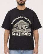 Mockup Boxy Heavyweight Tee Black male close-up 37