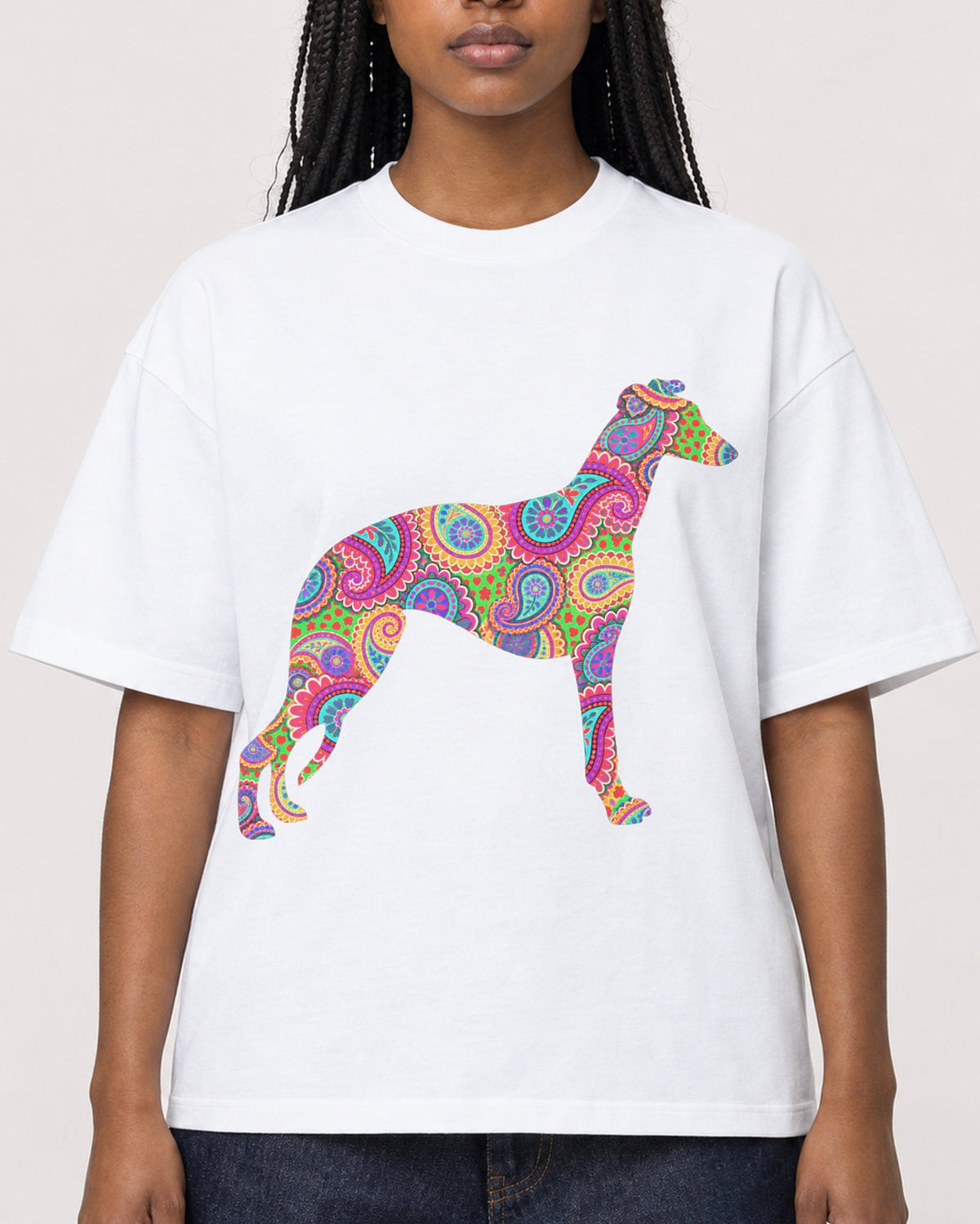 Mockup Boxy Heavyweight Tee White female close-up 04
