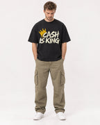 Mockup Boxy Heavyweight Tee Black male full-body 08