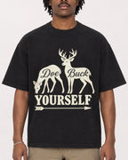 Mockup Boxy Heavyweight Tee Black male close-up 04