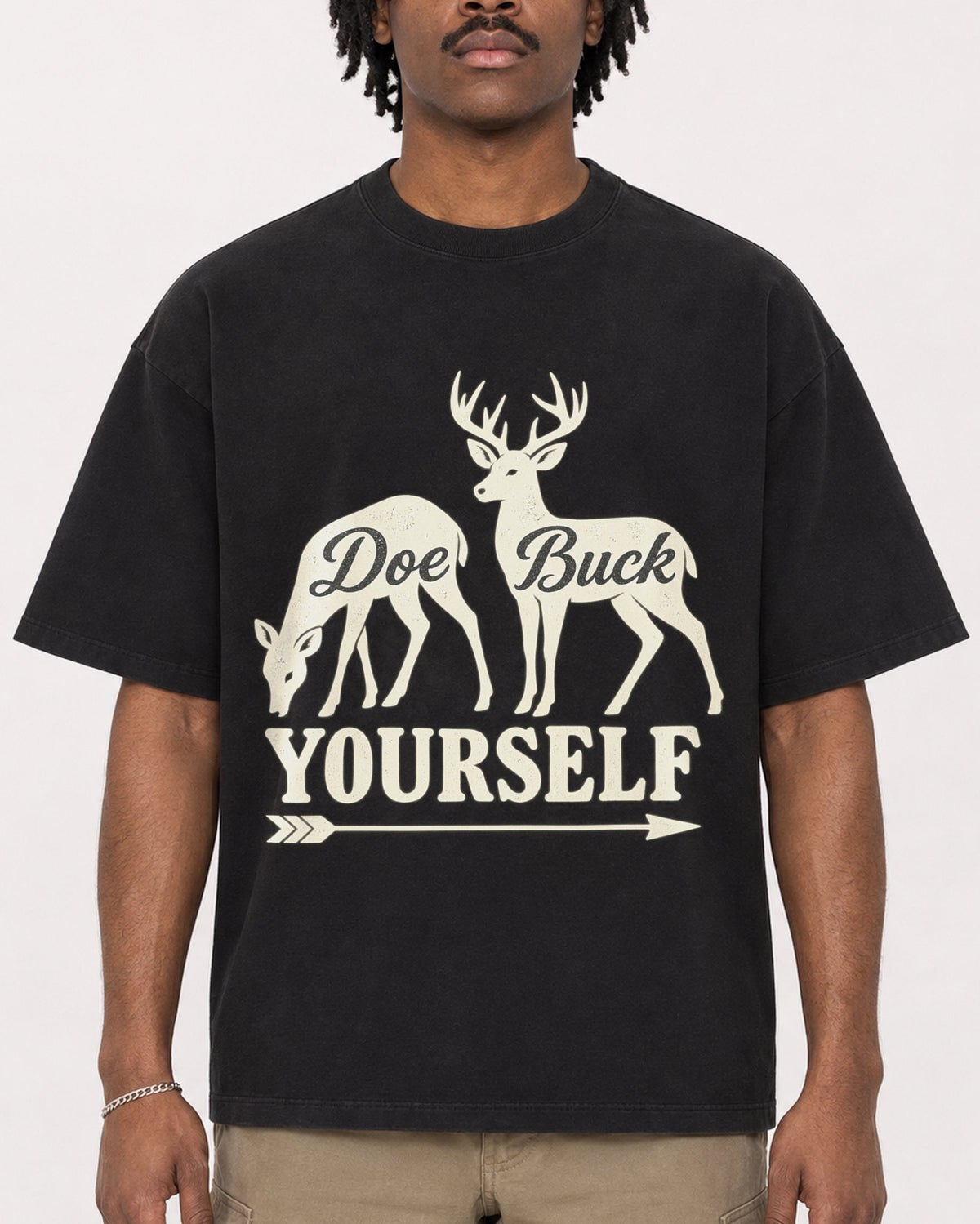 Mockup Boxy Heavyweight Tee Black male close-up 04