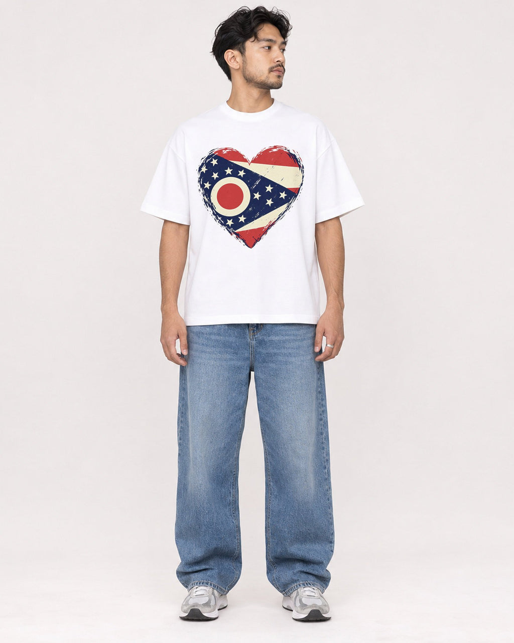 Mockup Boxy Heavyweight Tee White male full-body 02