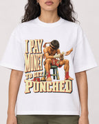 Mockup Boxy Heavyweight Tee White female close-up 07