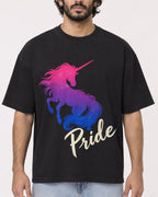 Mockup Boxy Heavyweight Tee Black male close-up 17