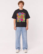 Mockup Boxy Heavyweight Tee Black male full-body 09
