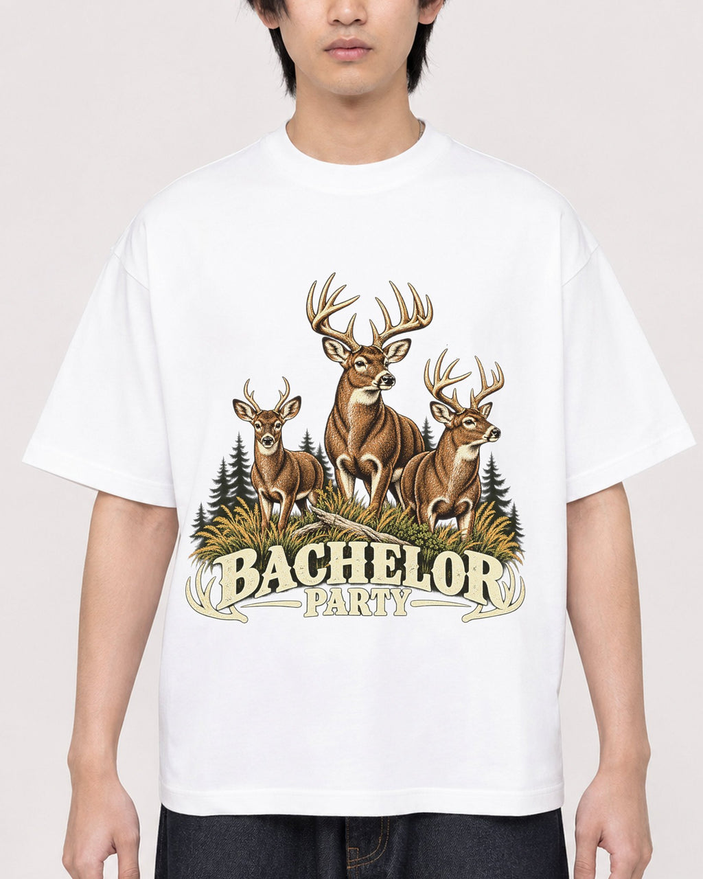 Mockup Boxy Heavyweight Tee White male close-up 11