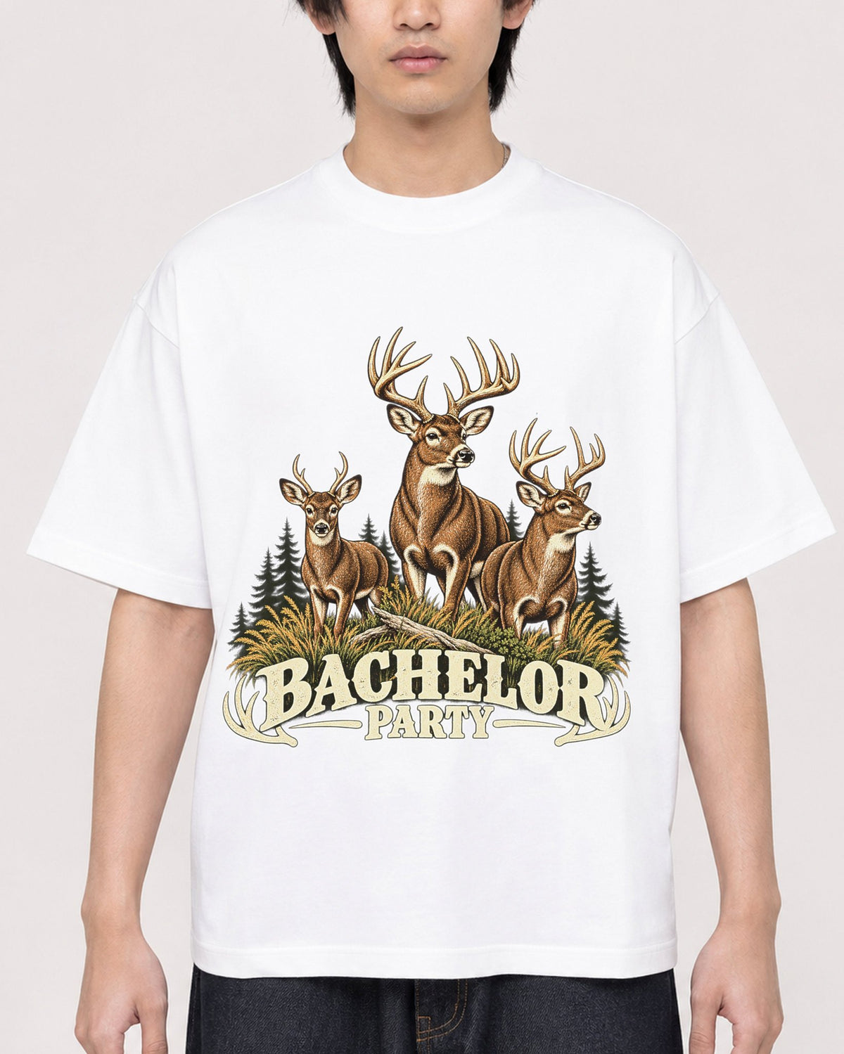 Mockup Boxy Heavyweight Tee White male close-up 11