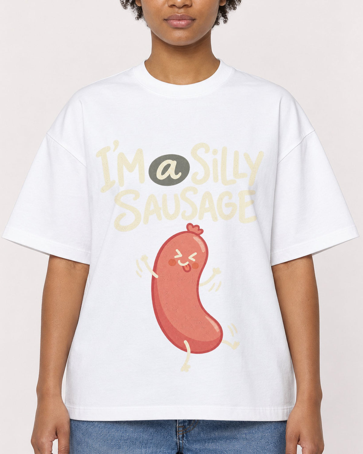 Mockup Boxy Heavyweight Tee White female close-up 35
