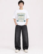Mockup Boxy Heavyweight Tee White female full-body 23