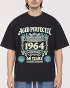 Mockup Boxy Heavyweight Tee Black male close-up 23