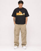 Mockup Boxy Heavyweight Tee Black male full-body 36