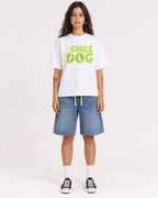 Mockup Boxy Heavyweight Tee White female full-body 06