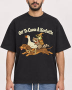 Mockup Boxy Heavyweight Tee Black male close-up 07