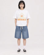 Mockup Boxy Heavyweight Tee White female full-body 11