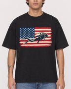 Mockup Boxy Heavyweight Tee Black male close-up 06