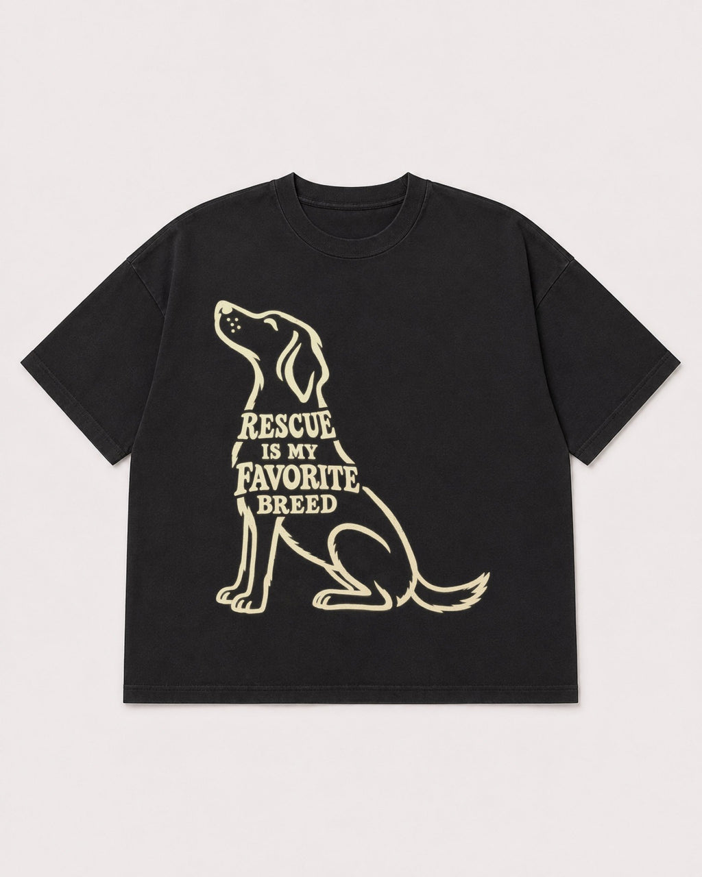 Mockup Boxy Heavyweight Tee Black product