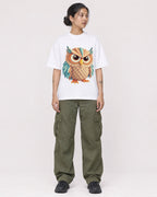 Mockup Boxy Heavyweight Tee White female full-body 12