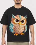 Mockup Boxy Heavyweight Tee Black male close-up 12