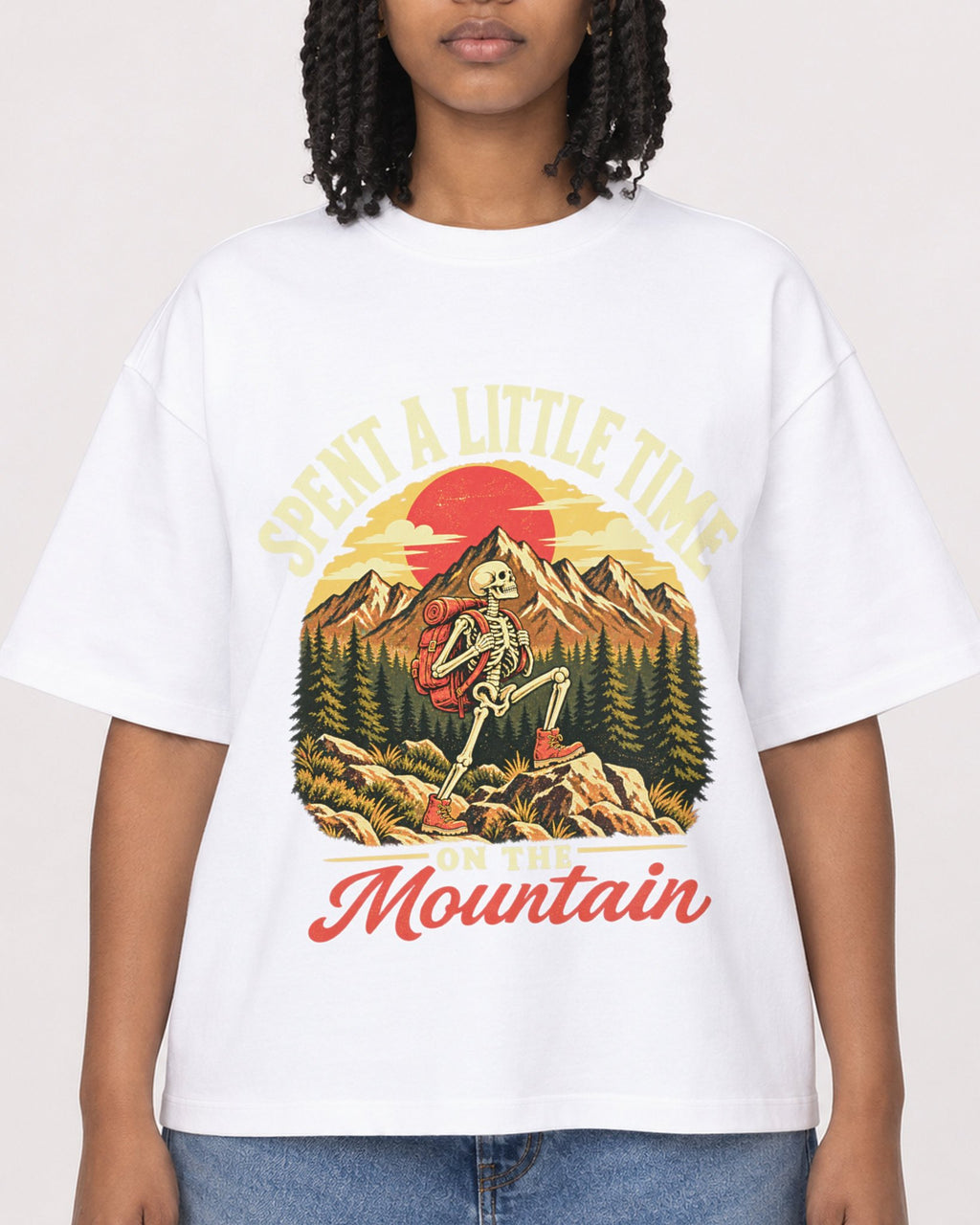Mockup Boxy Heavyweight Tee White female close-up 15
