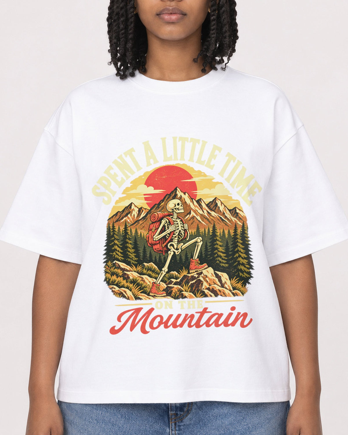 Mockup Boxy Heavyweight Tee White female close-up 15