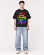 Mockup Boxy Heavyweight Tee Black male full-body 21