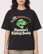 Mockup Boxy Heavyweight Tee Black female close-up 02