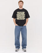 Mockup Boxy Heavyweight Tee Black male full-body 38