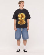 Mockup Boxy Heavyweight Tee Black male full-body 19