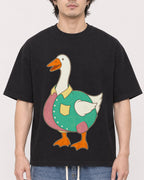 Mockup Boxy Heavyweight Tee Black male close-up 03