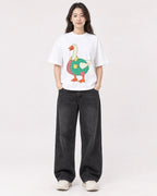 Mockup Boxy Heavyweight Tee White female full-body 03