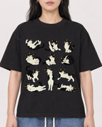 Mockup Boxy Heavyweight Tee Black female close-up 13