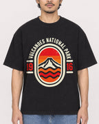 Mockup Boxy Heavyweight Tee Black male close-up 02