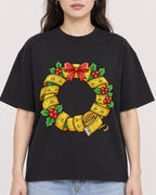 Mockup Boxy Heavyweight Tee Black female close-up 03