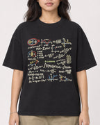 Mockup Boxy Heavyweight Tee Black female close-up 02