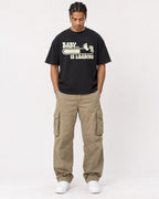 Mockup Boxy Heavyweight Tee Black male full-body 40