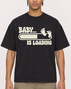 Mockup Boxy Heavyweight Tee Black male close-up 40