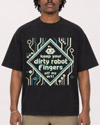 Mockup Boxy Heavyweight Tee Black male close-up 04
